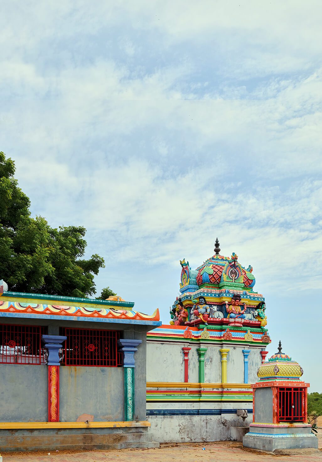 Villundi Theertha temple complex surrounded by greenery